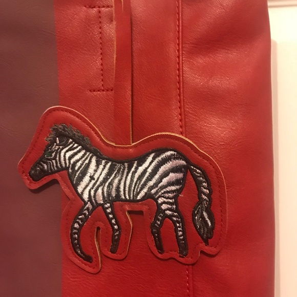 Saks Fifth Avenue Red With Burgundy Stripe… - Picture 3 of 3